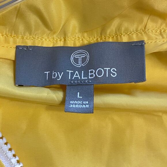 T by Talbots 1/4 Zip Anorak Windbreaker Jacket Womens Large Yellow Hood Pullover - Picture 7 of 10